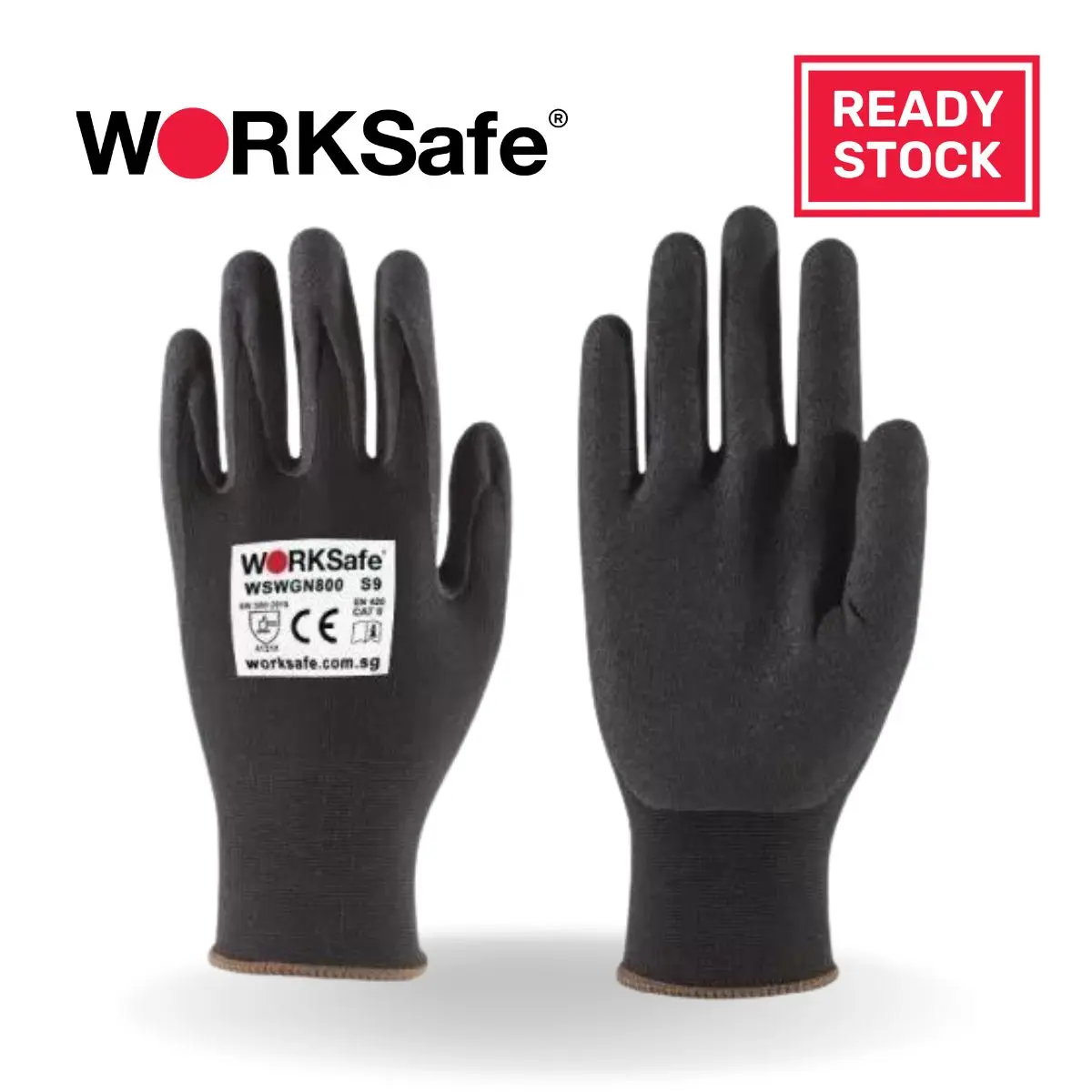 WORKSafe N800 Nitrile Microfoam Seamless Nylon Liner Safety Gloves