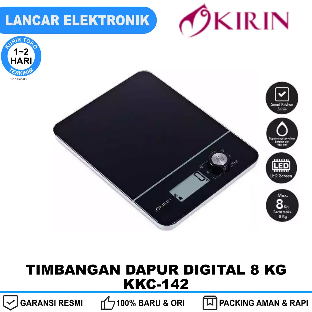 Timbangan Dapur Digital KIRIN 8 KG KKC-142