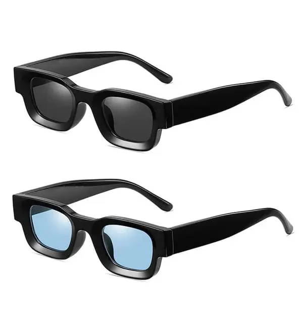 Kacamata Hitam Bingkai Tebal Lensa Candy Colour uv400 Eyewear Sunglasses 3