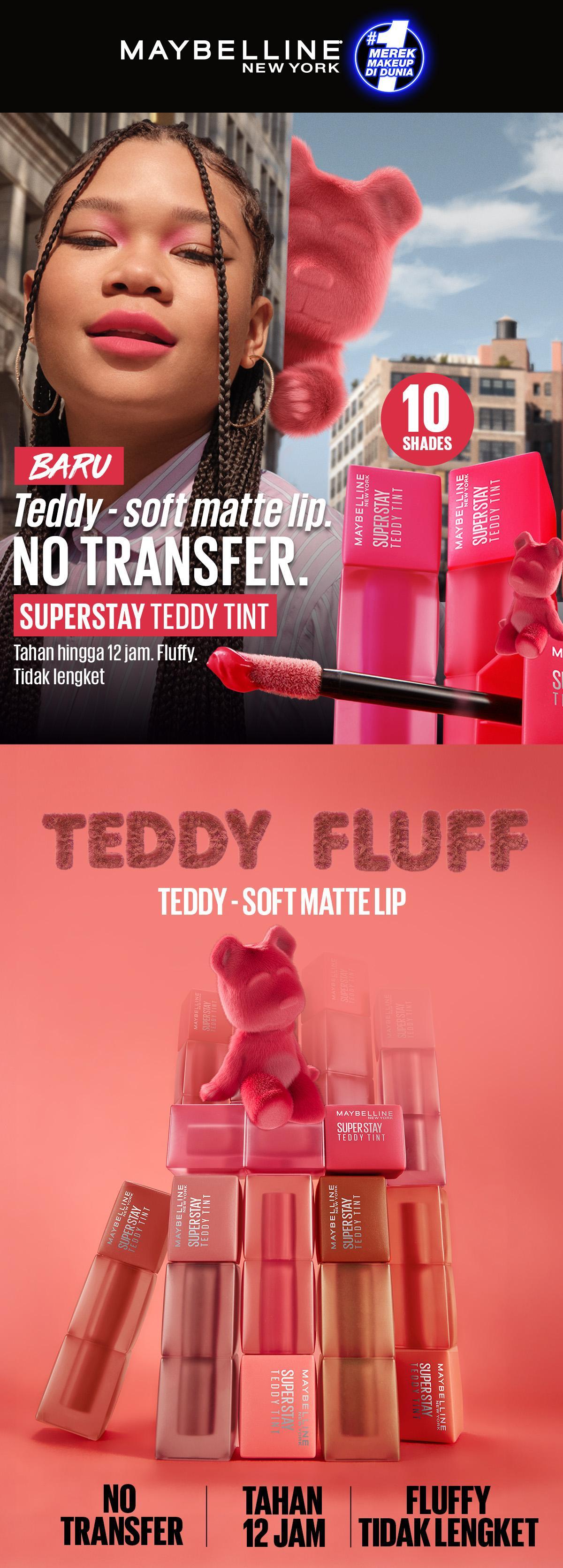[EXCLUSIVE LIPSTIK COKLAT] Maybelline Superstay Matte, Vinyl, Teddy Tint Lipstick