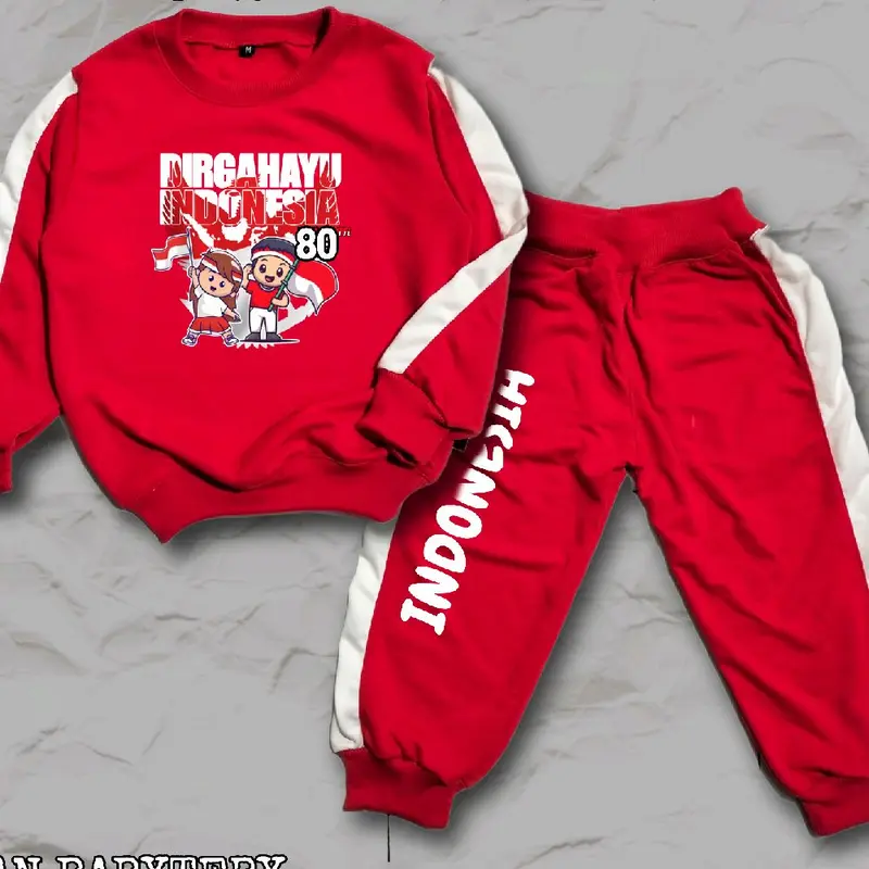 UNACORN SETELAN JOGGER ANAK 1-10 TAHUN MOTIF KEMERDEKAAN 4