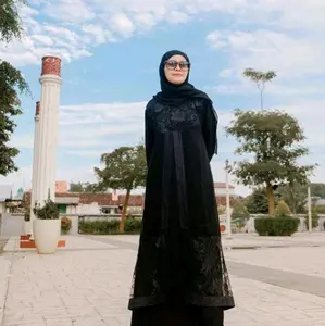 baju gamis wanita muslim dewasa warna hitam