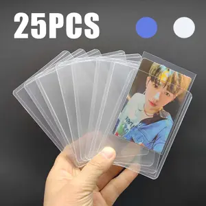 25pcs Pelindung Photocard Toploader Photocard Pelindung Kartu Id Card Plastik Pelindung Kartu Card Cover Sleeve Pokemon Cards Card Cover