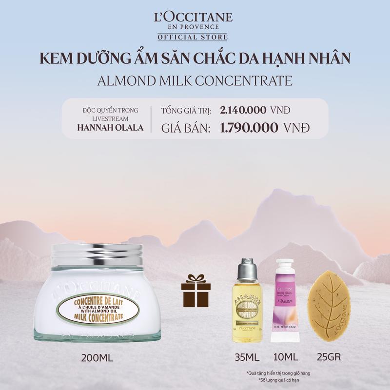   L'Occitane x Hannah  Kem Dưỡng Ẩm Săn Chắc Da L'Occitane Hạnh Nhân Almond Milk Concentrate 200ML 