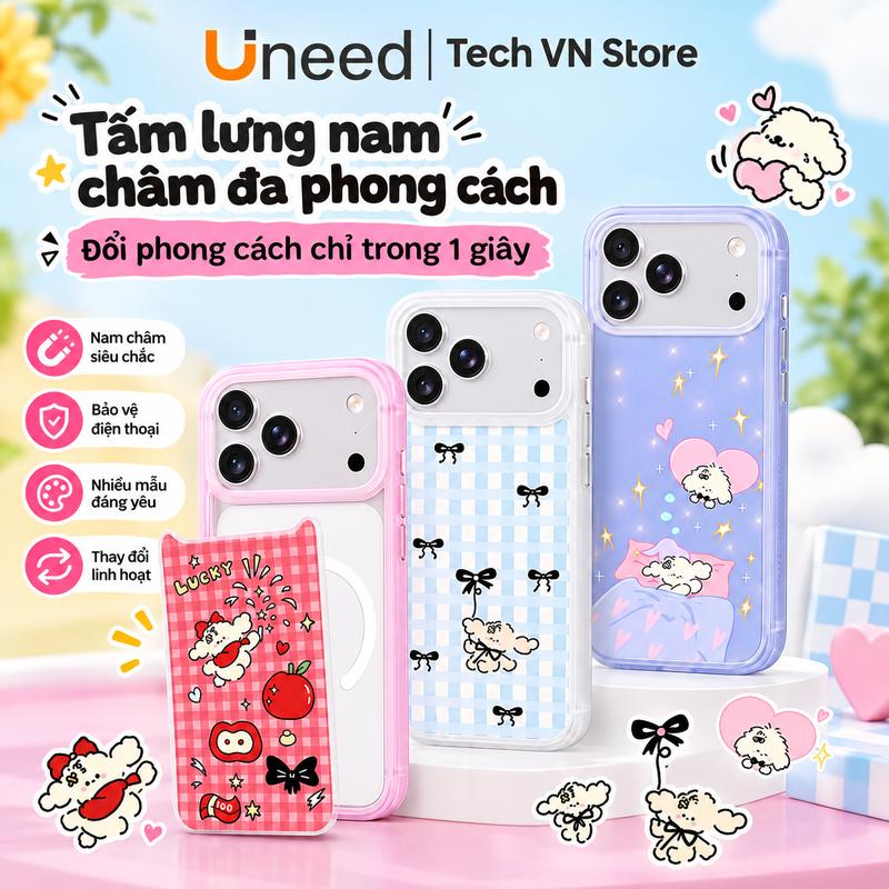 Ốp Lưng iPhone Nam Châm MagSafe Dễ Thương, Họa Tiết Hoạt Hình Cute, Nhiều Màu Sắc, Phong Cách Hàn Quốc