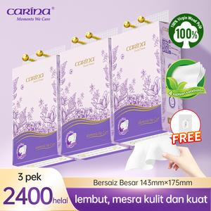 [2400 Helai – 3 Pek] [FREE HOOK] CARINA Lavender Tisu Gantung Besar Warna  Ungu – 4 Lapis, 143mm x 175mm