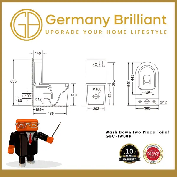 Germany Brilliant Closet / Kloset Duduk Eco Washer GBC-TW008 1