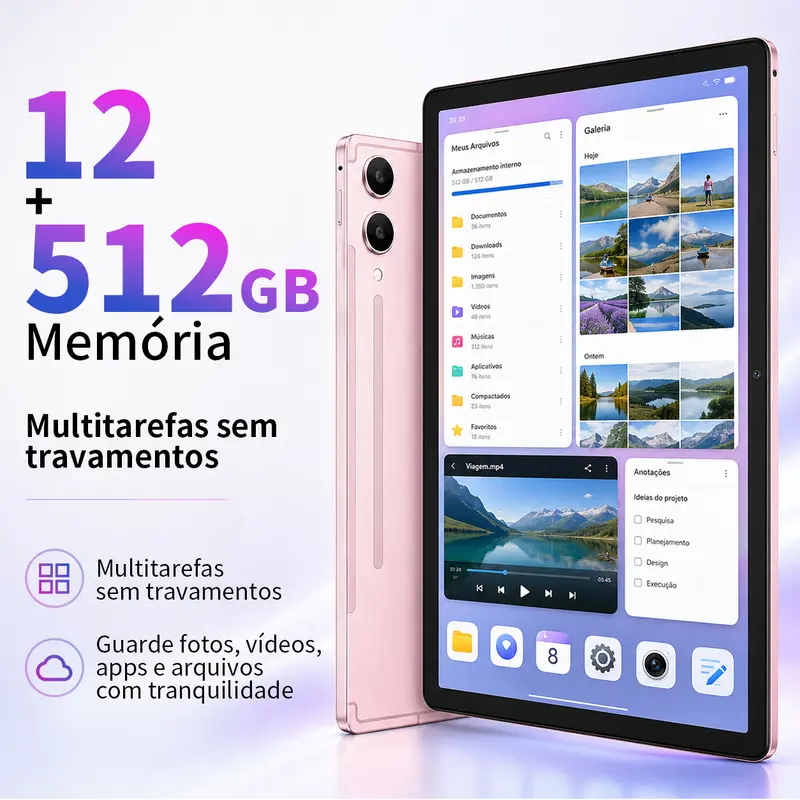 Imagem 3 de Tablet Ideal para Ver Jogos da Copa 12GB+512GB Tela Grande 10,1 Polegadas