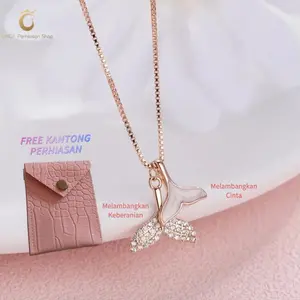 (LIVE) OMG! Perhiasan.Shop - Kalung putri duyung korea baja titanium tidak pudar Berkilau cocok untuk jadi hadiah, gift, dan lain lain.