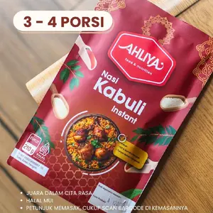 Nasi Kebuli Instan Ahliya dengan beras basmati untuk 3 sampai 4 porsi