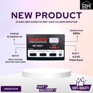 PALET KAYU. Stabilizer Samoto SMT1000VA 1000VA 900W AVR Stavolt Servo Motor Original Garansi 3 Tahun