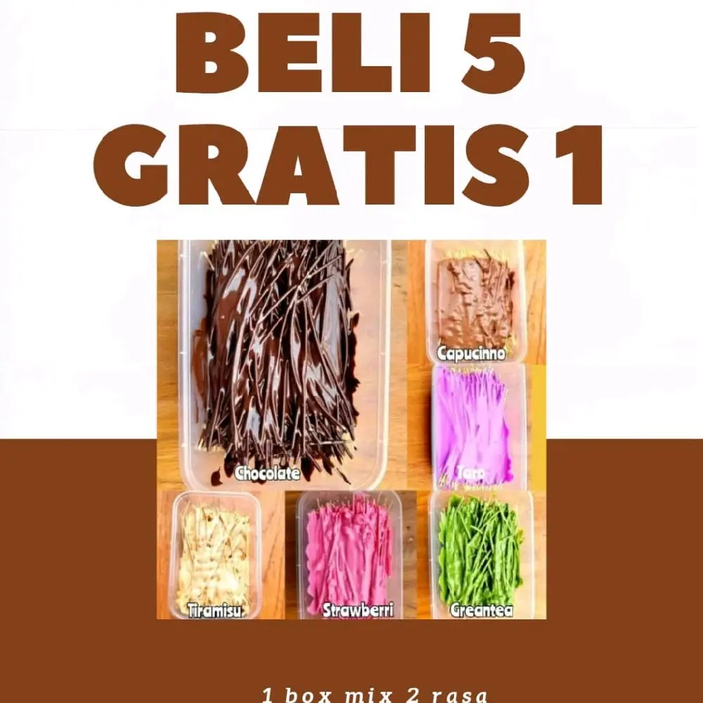 Mie Lidi Coklat Lumer Box 500 ML - Varian Rasa Coklat, Taro, Strowbery, Tiramisu, dan Pedas Manis - Food, Makanan, Cokelat, Snack Cemilan