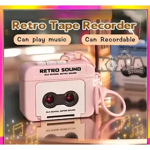 [COD] Gantungan Kunci Rekaman Suara Retro Vintage Recorder Jam Couple Gift |Cute Keychain Aesthetic Creative Mini Tape Recordable Ganci Perekam Pita Retro