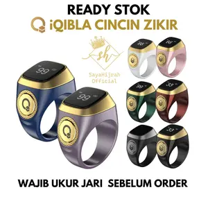 iQIBLA Tasbih Cincin Zikir Koneksi Aplikasi + Tampil Jam & Pengingat Sholat 5 Waktu Muslim