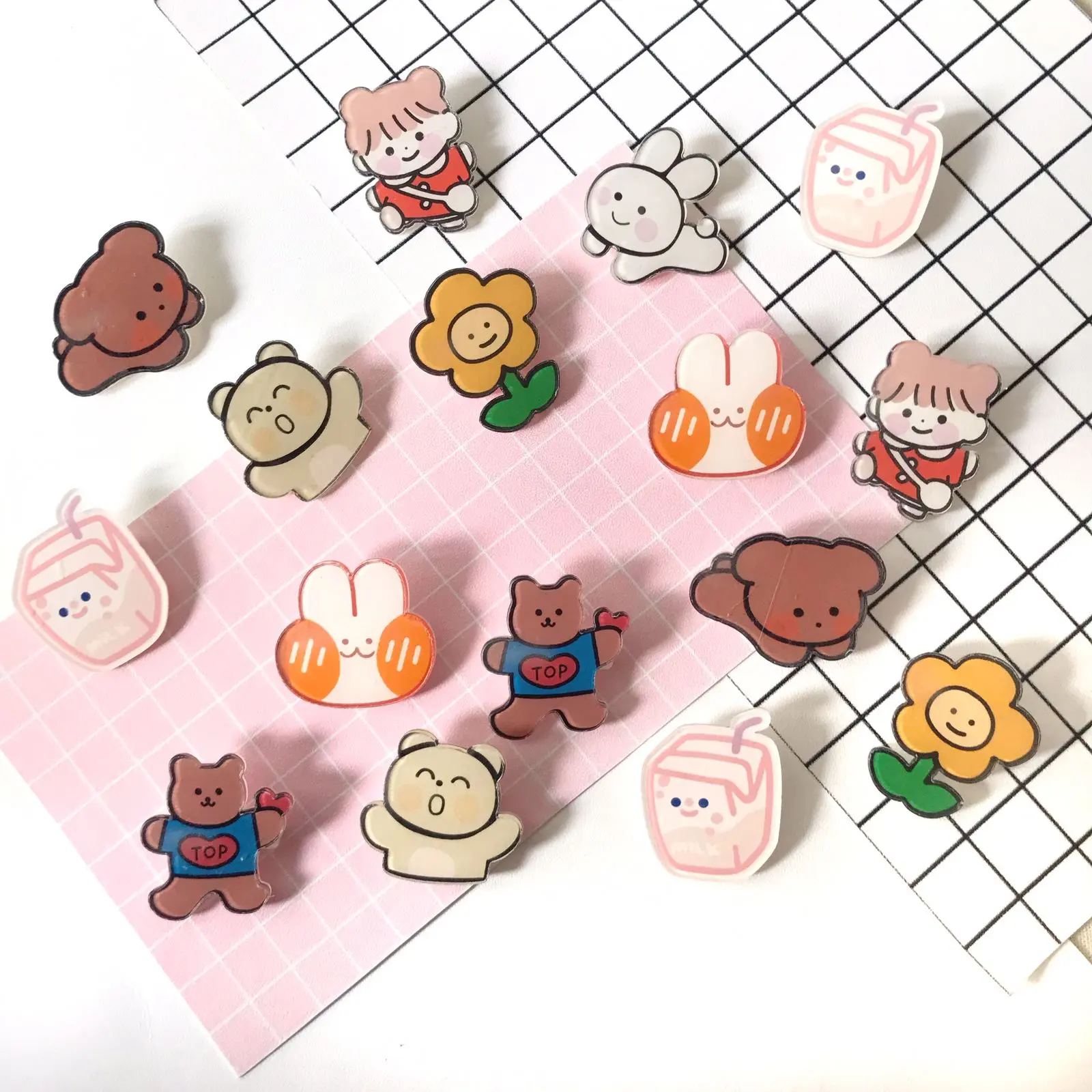 Mores Pin Akrilik (Set isi 3) Aksesoris Gift Random untuk Tas Cute Pin Brooch Pin Bros Acrylic Korean Style