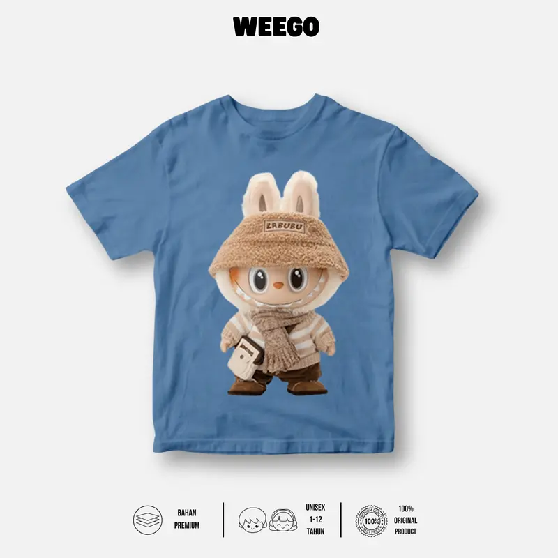 Kaos Anak Laki Laki Perempuan Lengan Pendek Atasan Usia 1-11 Tahun Motif Karakter Labubu Soymilk K166 Full Color Cotton Combed 30s - WEEGO 3