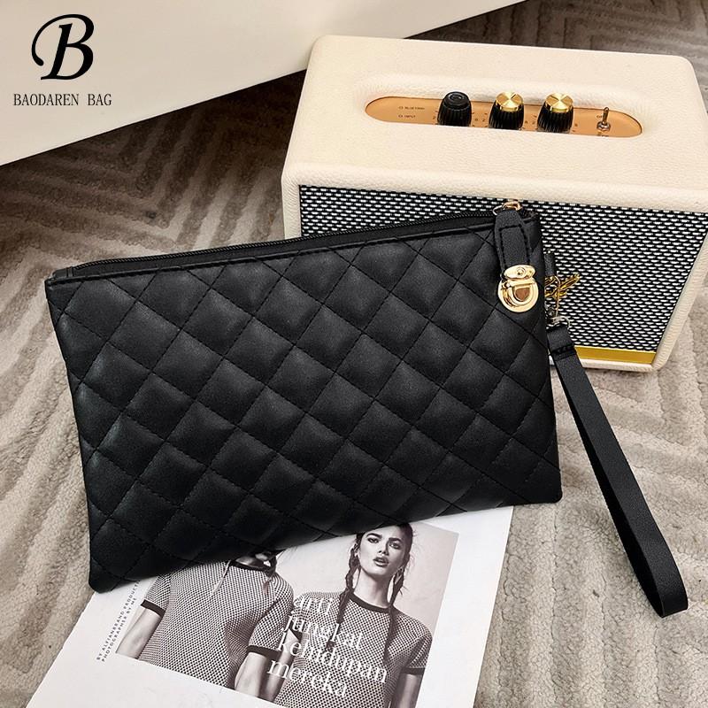 Ví Cầm Tay Cho Nữ, Dài, Sức Chứa Lớn, Mỏng, Phong Cách Hàn Quốc Mới 2024, Dễ Phối Đồ, Phong Cách Cổ Điển, Khóa Kéo Hình Thoi, Túi Đựng Điện Thoại