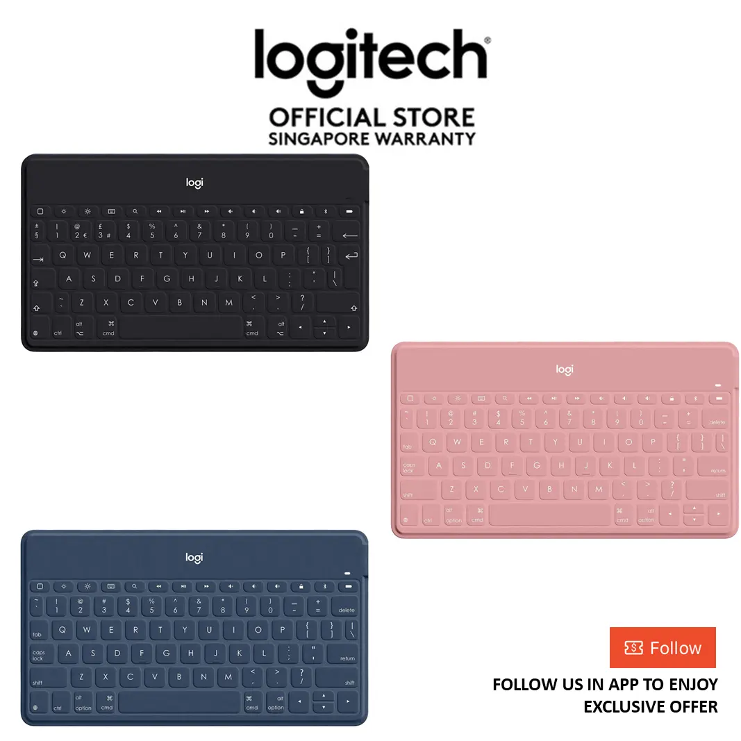 Logitech Keys-To-Go Portable Wireless Bluetooth Keyboard For Apple Devices - Black