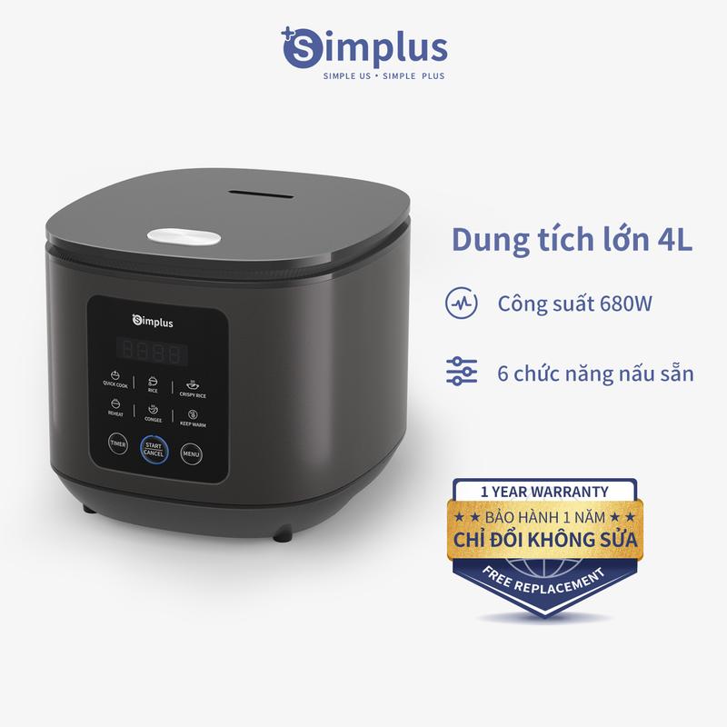  SimplusVN Nồi cơm điện cảm ứng Simplus 4L DFBA008 6 chế độ nấu hẹn giờ tới 24 tiếng Bảo hành 1 năm chỉ đổi không sửa Cooker 