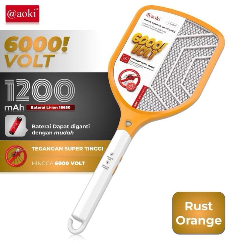 Aoki Raket nyamuk AK-861H 6000! volt 1200mAh / aoki raket nyamuk charger AK-861H 6000! volt / pembasmi hama & Gulma