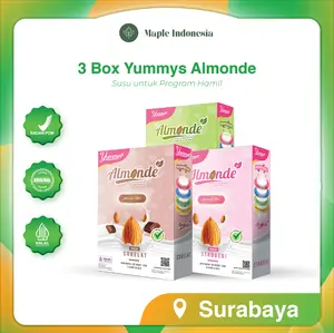 (PAKET HEMAT ISI 3 BOX) Yummys Almond ALMONDE Susu Almond Kemasan BOX PENUNJANG PROGRAM HAMIL Hingga TRIMESTER 1 & 2