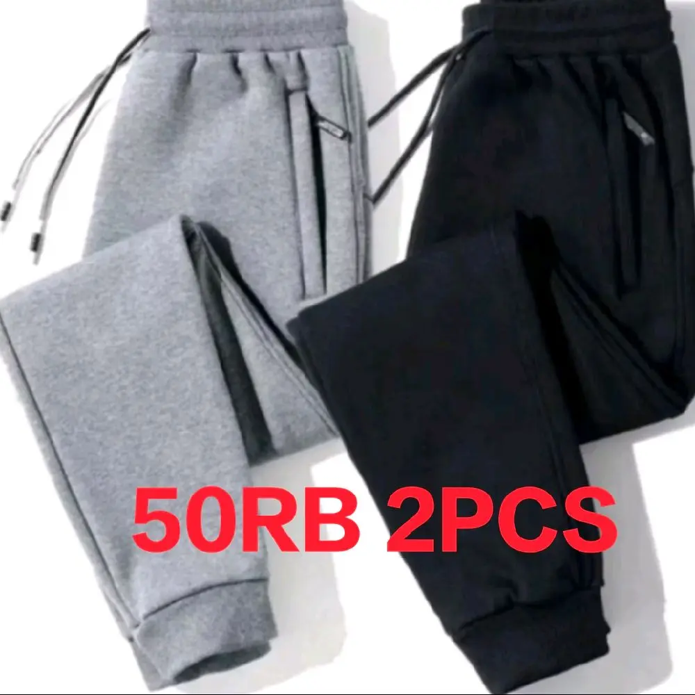 (paket hemat)  celana Panjang Joger Dewasa saku resleting Pria Wanita Training Jogger Sport Murah