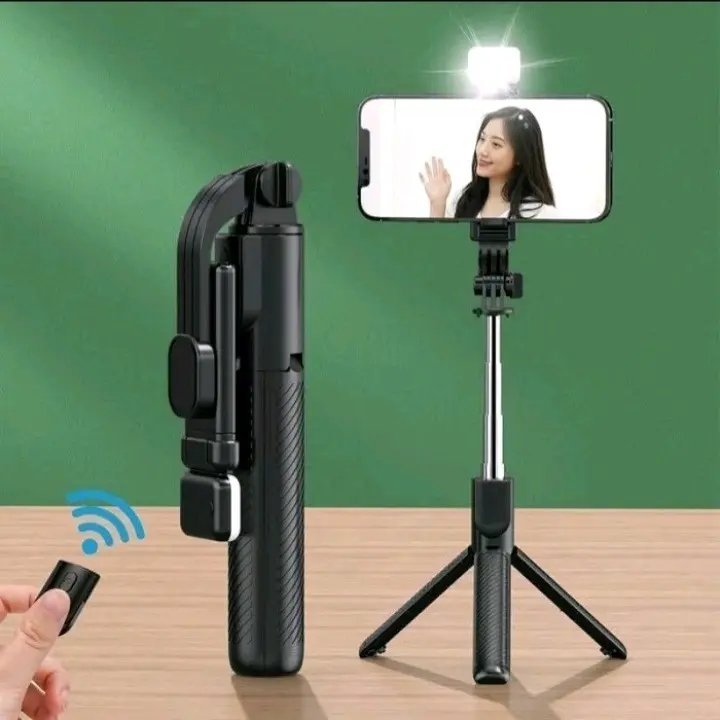 Tongsis Tripod R1S Lampu Led 4 in 1 free remot tinggi max 70cm selfie tripod tongsis cod