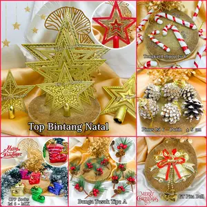 [LENGKAP] AKSESORIS GANTUNGAN POHON NATAL HIASAN DEKORASI NATAL BINTANG LONCENG PITA MERRY CHRISTMAS