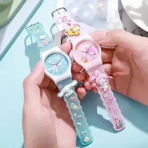 COD - Jam Tangan Anak 3D Sanrio Import Karakter LucuStrap Jelly Bahan Plastik ABS Diameter 3.5cm Tali 14cmOriginal Import