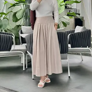 DESANDCO - Caveyn Skirt Rok Wanita Maxi Linen Basic