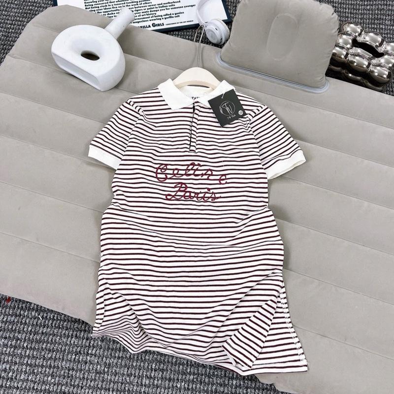 (22-52kg) Váy suông sọc cổ polo phối dây kéo cổ siêu đẹp cho bé gái diện mùa hè 4