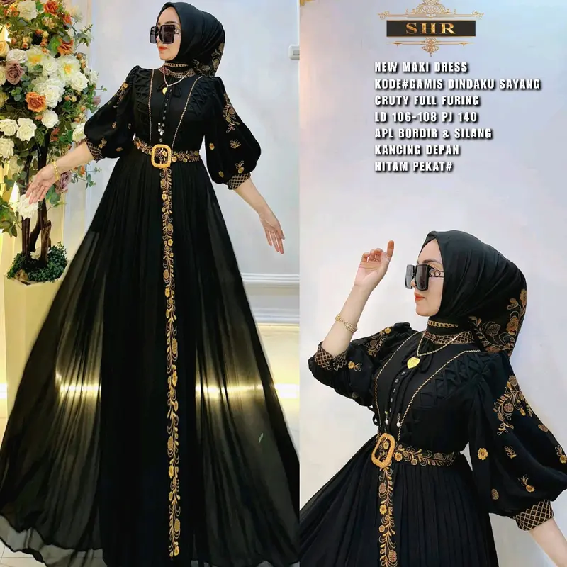 ready!!gamis ceruty bordir original SHR 2