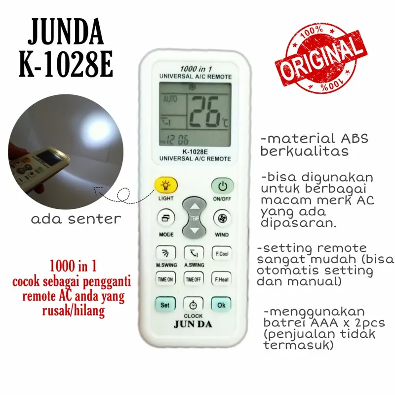 REMOTE AC MULTI /UNIVERSAL JUN DA K-1028E Remot 0