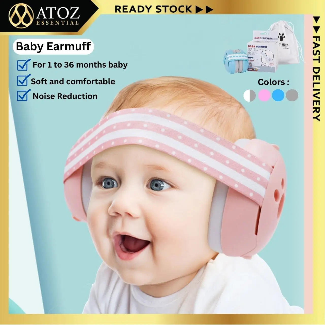 ️️SG Seller️ - Earmuff Baby Ear Protection Suitable For Babies And Toddlers Prevent Listening Injuries Improve Sleep