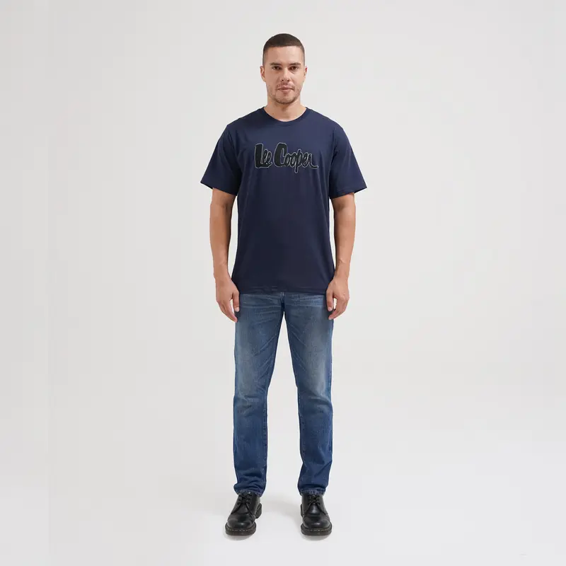 Lee Cooper T-Shirt Bold Logotype Navy 3