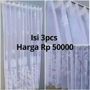 Paket Hemat 3pcs Gorden Vitrase Jendela Putih Motif Plisket Dan Serut Terbaru Gordeng Curtain Harga Rp 50000