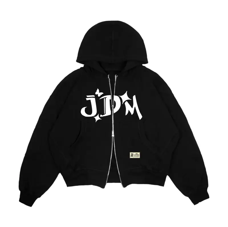 JDMCO - Boxy Zipper Hoodie Fleece 280 Gsm Double Kepala Zipper Unisex 4