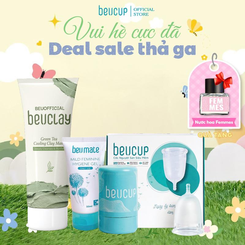 Combo Cốc Nguyệt San BEUCUP Silicon Nữ Và Mặt Nạ Đất Sét BEUCLAY - CNQ004