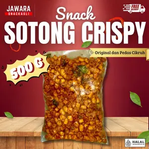 [500g] Kerupuk  Sotong Goreng Crispy Jawara Pedas Jeruk/Cikruh/Original