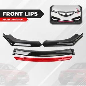 Front Lips Car Depan Bibir Body Mobil 4 Pcs Front Lips Spoiler Bumper Depan Universal Model Sporty Lip Bodykit Front Lips Bodykit Spoiler Universal