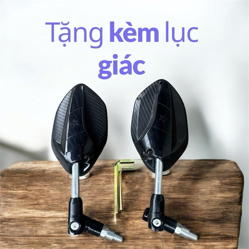  Kính xoay nhựa 360 độ. Mặt gương thu hình. Lắp các dòng xe. Tặng chân nối + lục giác. 