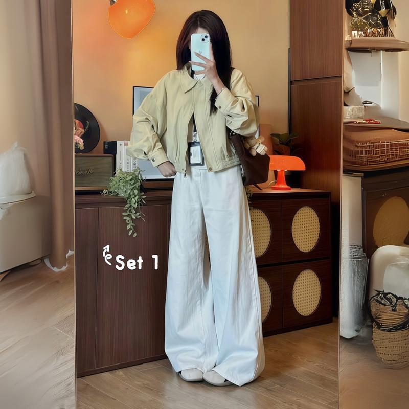 MIAA Quần Jean Trắng Nữ Cạp Cao Ống Suông Rộng 30-33cm Chất Vải Jeans Mềm Quần Bò Ống Rộng Nữ Trắng Đủ Size XS_XL Mã J09 | BigBuy360 - bigbuy360.vn