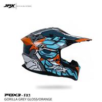Gambar Helm Full Face Cross Pria Wanita Harian Motor Trail Tebal Nyaman SNI DOT JPX FOX3 FX1 Motif - Gorilla Grey/Orange - L dari JPX HELMET Kab. Tangerang 2 Tokopedia