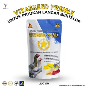 VITABREED Premix - Vitamin & Ekstra Fooding Untuk Ayam Indukan Lancar Bertelur, Mengatasi Macet Bertelur, Cangkang Kuat, Produktifitas Tinggi