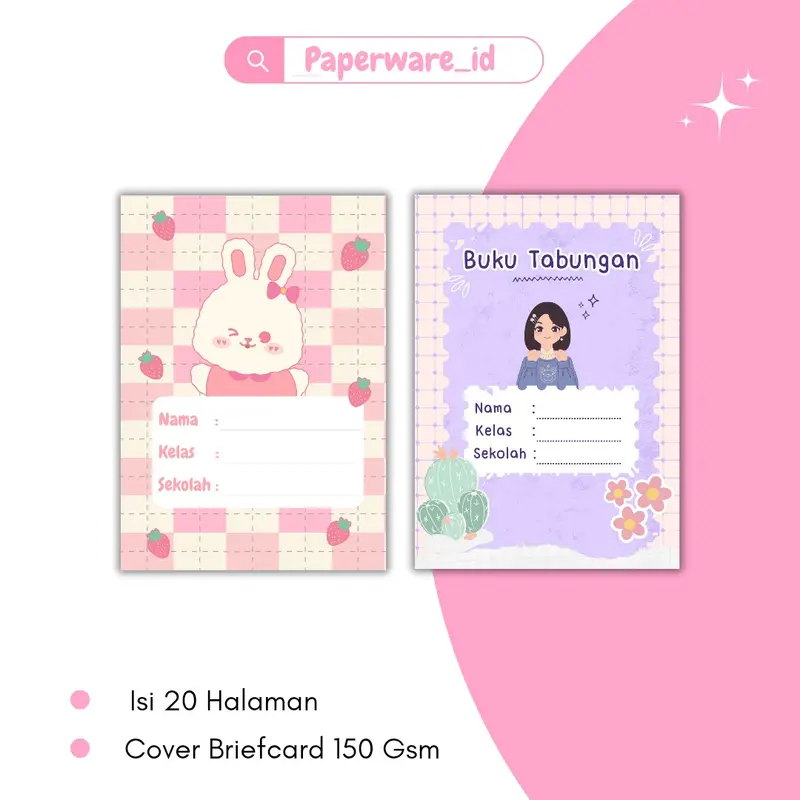buku tabungan karakter tema cute / buku tabungan karakter lucu 0