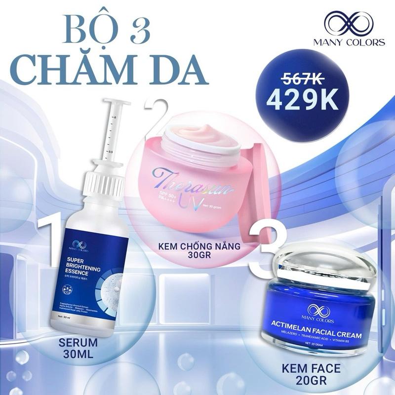 Tặng body ngày Combo 3 món Kem Face + Serum + Kem Chống Nắng 3in1 Hỗ Trợ cải thiện Nám Tàn nhang Đồi mồi Hỗ Trợ Chống Nắng Cho Da Dưỡng Trắng Sáng Da Nâng tone - Many Colors