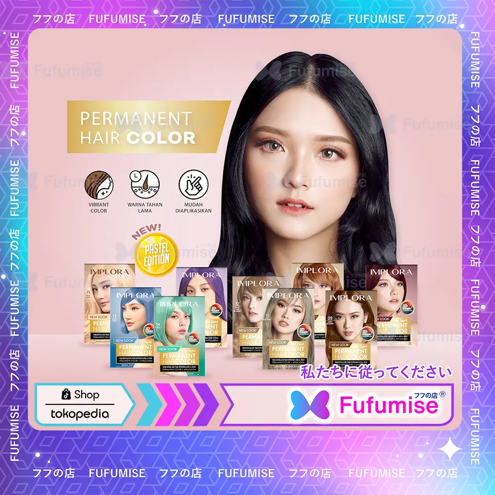 FUFUMISE | IMPLORA New Permanent Hair Color | Semir Rambut | Pewarna Rambut | BPOM Blonde Brown