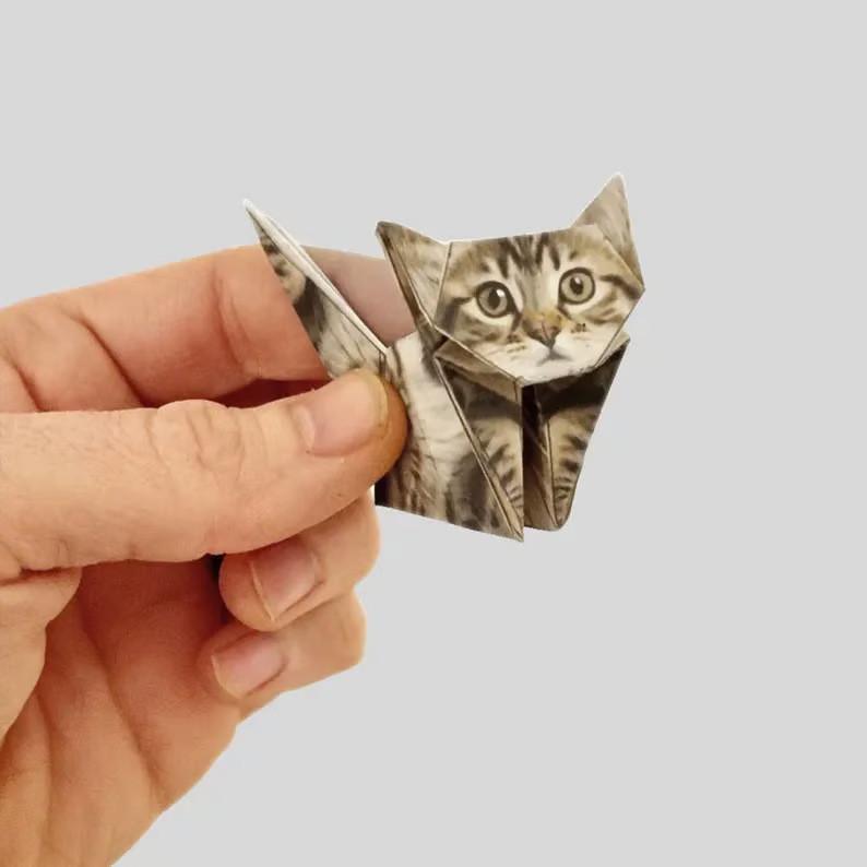 50PCS DIY Kertas Kucing Origami Hewan Kucing Mainan Edukasi Anak Hadiah Ulang Tahun Meningkatkan Kreativitas