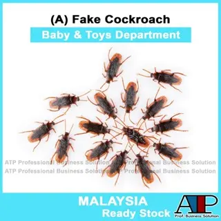Toy🪅 Fake Cockroach Prank Cockroach Realistic Fake Cockroach Halloween Toy Funny Fake Insect Imitation Bug Insect Reusable Plastic Cockroaches Joke Decoration Props Rubber Toy Mainan Lipas Palsu