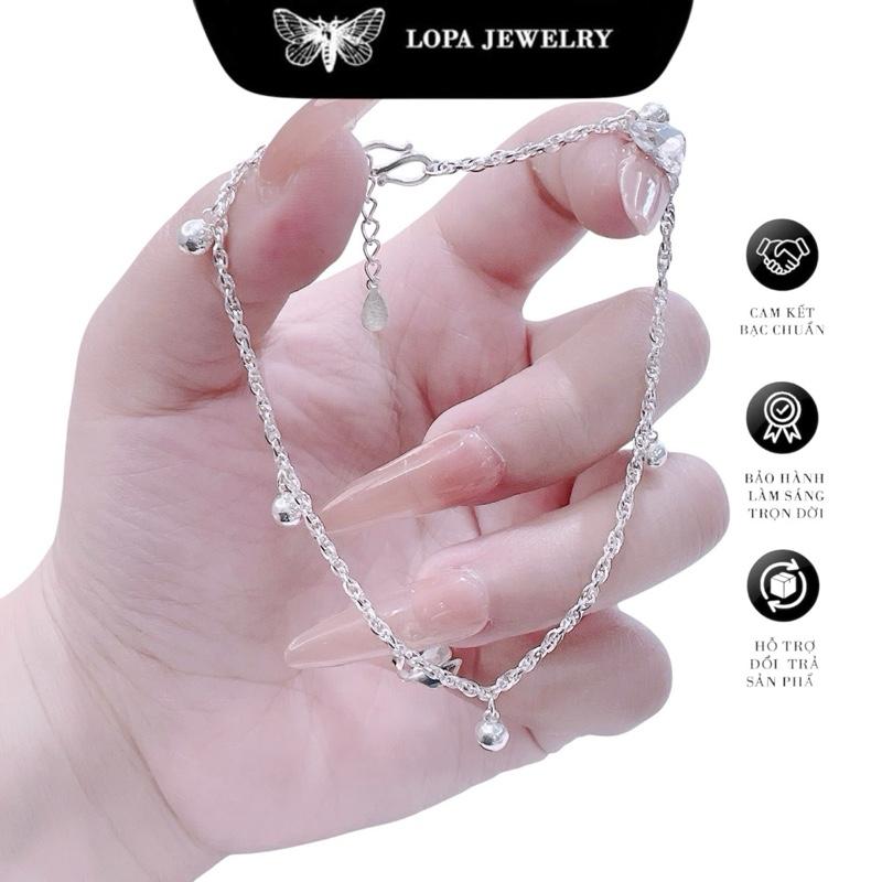 Full Box Lắc Chân Xoắn Bi SK72528 Bạc Ta LoPa - Dáng Dày Dặn Bóng Đẹp Tinh Tế Sang Chảnh